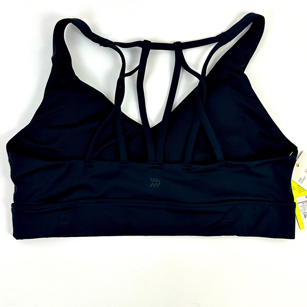 Women's Light Support Multistrap Longline Bra - All in Motion Black (Large) - Picture 4 of 6
